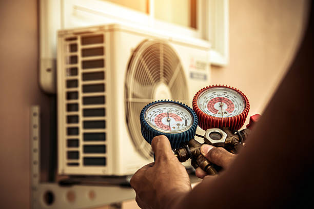 Professional Air Conditioning Service technician working in Bluemont, VA